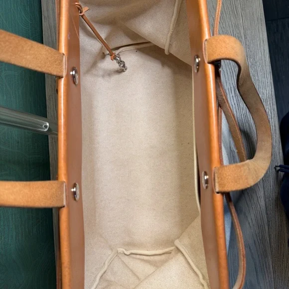 HERMES Cabas Toile H Tote Bag,  Square F (2002) - Picture 8 of 16